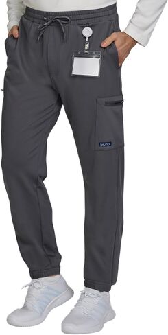 Nautica Men's Scrub Jogger Pants — Relaxed Fit, Stretch Polyester, Elastic Waist Scrubs for Medical & Work Use in Saudi Arabia