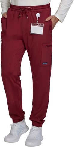 بنطال Nautica Men's Scrub Jogger - مقاس مريح، بوليستر مطاطي، فرك خصر مرن للاستخدام الطبي والعمل in Saudi Arabia