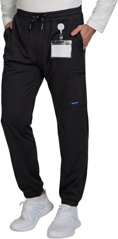 بنطال Nautica Men's Scrub Jogger - مقاس مريح، بوليستر مطاطي، فرك خصر مرن للاستخدام الطبي والعمل in Saudi Arabia