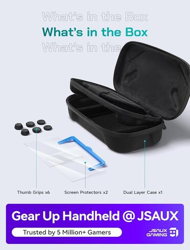 JSAUX Carrying Case for ROG Xbox Ally X, 3-in-1 Accessories Bundle with 2 Screen Protectors + Alignment Frame, 6 Thumb Grips, Dual-Layer Portable Travel Bag, All-in-One Protection for ROG Xbox Ally in Kuwait