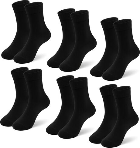 Kids Crew Viscose Bamboo Socks Thin Breathable School Uniform Dress Quarter Soft Socks for Boy Girl 3/6 Pairs in Saudi Arabia
