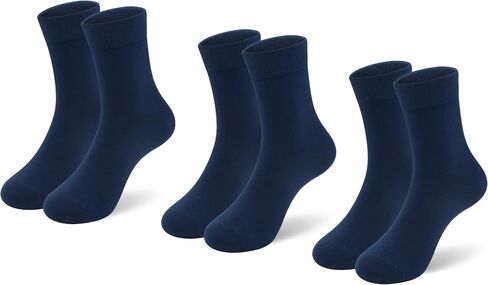 Kids Crew Viscose Bamboo Socks Thin Breathable School Uniform Dress Quarter Soft Socks for Boy Girl 3/6 Pairs in Kuwait