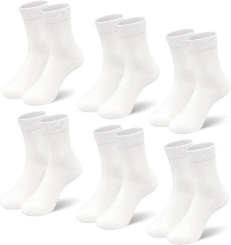 Kids Crew Viscose Bamboo Socks Thin Breathable School Uniform Dress Quarter Soft Socks for Boy Girl 3/6 Pairs in Kuwait