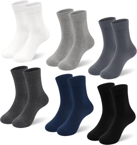Kids Crew Viscose Bamboo Socks Thin Breathable School Uniform Dress Quarter Soft Socks for Boy Girl 3/6 Pairs in Kuwait