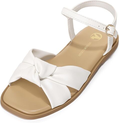 Bigwow Girls Sandals with Adjustable Buckle Open-Toe Lightweight Summer Flat Dress Sandals for Little Big Kids in Kuwait