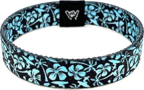 Hang Loose Bands - Coastal Malibu Blue Bracelet - Medium 7.5 Length for Large Wrists - Reversible Elastic Wristband Boho Surf Style Unisex in Saudi Arabia