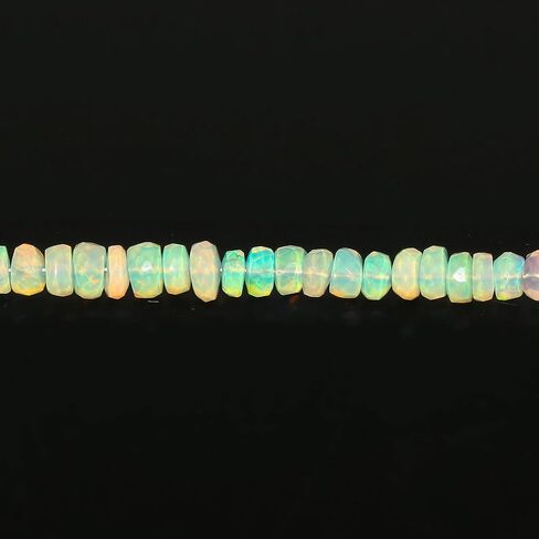 Natural Ethiopian Opal Gemstone Bracelet, Healing Crystals Beads, Handmade Boho Jewelry for Women, Silver Plated Dainty Bracelet, October Birthstone, Opal Stones, Christmas Gift in Saudi Arabia