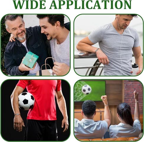 12Pcs Soccer Braided Bracelets, Sports themed Charm Soccer Bracelets Adjustable Wristband Inspirational Sports Ball Bracelet for Men Women Teens Halloween Birthday Party Gift Soccer Favor Team in Kuwait