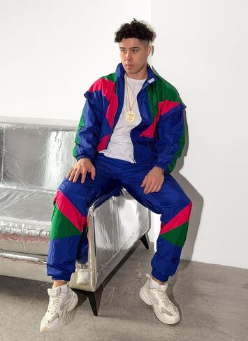 Mens Retro Tracksuit Set M-XL, 80s and 90s Outfit for Men in Saudi Arabia