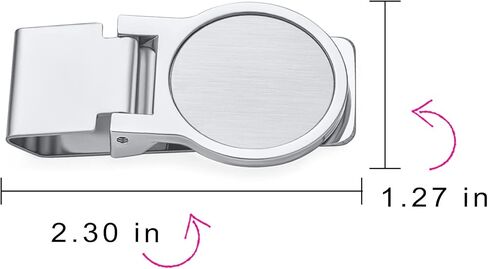 Bling Jewelry Men's Large Round Hinged Money Clip Card Holder Silver Tone Stainless Steel in Kuwait