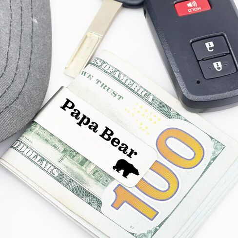 Papa Bear Money Clip For Dad Father Personalized Men's Wallet Dad Father's Day Money Wallet Personal Money Wallet Clip Bear Cubs Papa Daddy BEAR-MONEY in Kuwait