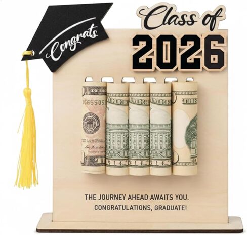 jlzlylkl Graduation Money Holder 2026, Class of 2026 Wooden Graduation Money Cash, Graduate Gifts for Him Her Daughter Son Seniors in Saudi Arabia