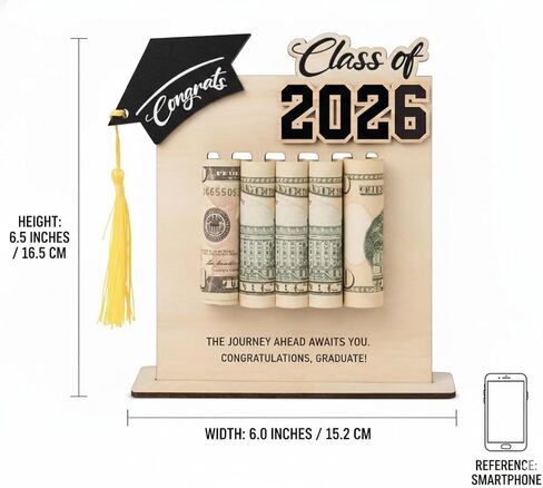 jlzlylkl Graduation Money Holder 2026, Class of 2026 Wooden Graduation Money Cash, Graduate Gifts for Him Her Daughter Son Seniors in Saudi Arabia