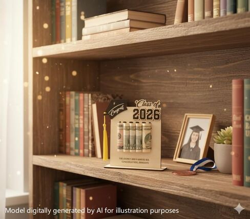 jlzlylkl Graduation Money Holder 2026, Class of 2026 Wooden Graduation Money Cash, Graduate Gifts for Him Her Daughter Son Seniors in Saudi Arabia