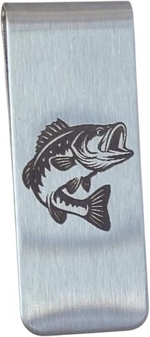 Stainless Steel Money Clip Wallet (Bass Fish Fisher) in Kuwait