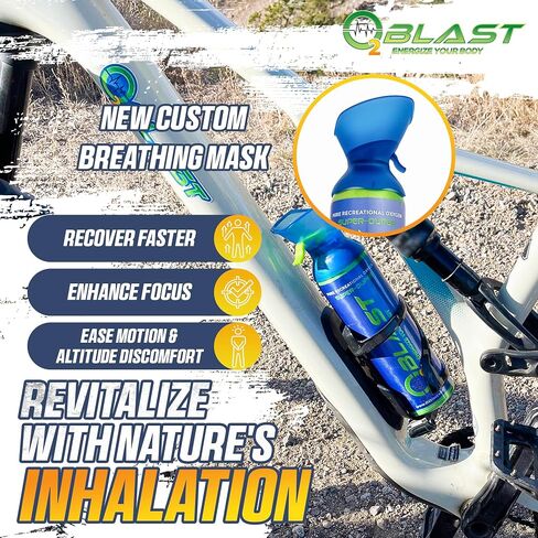O2 Blast - Pure Oxygen Supplement, Portable Can Filled with 99.99% Pure Oxygen with Custom Breathing Mask, Energy, Performance, Fast Recovery Time, Ideal for High Altitude & Sports - 10L, 5-Pack in Saudi Arabia