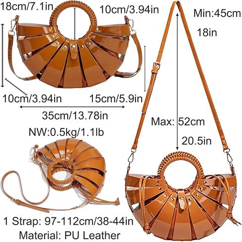 Women PU Leather Top Handle Handbag Detachable Strap Crossbody Shoulder Purse Woven Basket Bag in Saudi Arabia