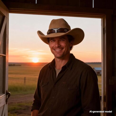 Cowboy Hat for Women Men Western Cowboy Hats Shapeable Wide Brim, Classic Cowgirl Hats with Two Decorative Bands in Kuwait