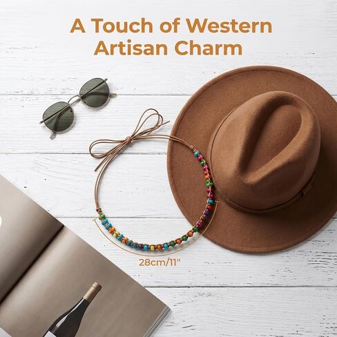 Hat Bands for Women Straw Hats Universal Colorful Beaded Cowboy Hatbands with Ribbon Decorations Western Style Belt Band for Hats Decorative Replacement Hat Bands for Womens Men in Saudi Arabia