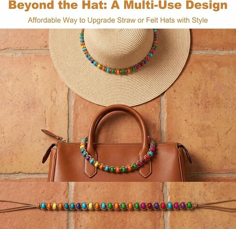 Hat Bands for Women Straw Hats Universal Colorful Beaded Cowboy Hatbands with Ribbon Decorations Western Style Belt Band for Hats Decorative Replacement Hat Bands for Womens Men in Saudi Arabia