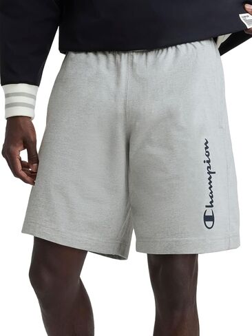 Champion Men's Graphic Lounge Shorts, Standard Fit, 7 Inch Inseam, Script Logo, Lightweight 100% Cotton Jersey in Saudi Arabia