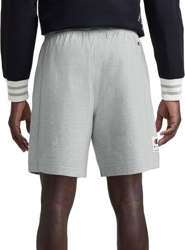 Champion Men's Graphic Lounge Shorts, Standard Fit, 7 Inch Inseam, Script Logo, Lightweight 100% Cotton Jersey in Saudi Arabia