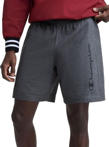 Champion Men's Graphic Lounge Shorts, Standard Fit, 7 Inch Inseam, Script Logo, Lightweight 100% Cotton Jersey in Saudi Arabia