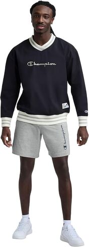 Champion Men's Graphic Lounge Shorts, Standard Fit, 7 Inch Inseam, Script Logo, Lightweight 100% Cotton Jersey in Saudi Arabia