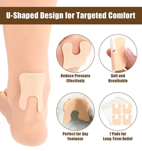 28Pcs Corn Pads for Feet, Callus Cushions For Feet U-Shaped Self-Adhesive Foot Pad Pressure Relief for Corns Calluses on Toes, Heels Ball of Foot, Stops Shoe Rubbing in Kuwait