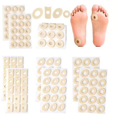 120 Pcs Soft Latex Corn Cushions 4-Shape Self-Adhesive Foam Callus Cushions Anti Friction callus cushions for Heel Toe Feet in Pain Relief Comfortable Shoe Inserts callus cushions in Kuwait