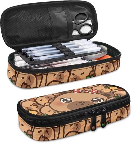12 PCS Capybara Backpack with Pencil Case Lightweight Kids Backpacks with Adjustable Padded Straps Suitable for Elementary Middle School High School in Kuwait