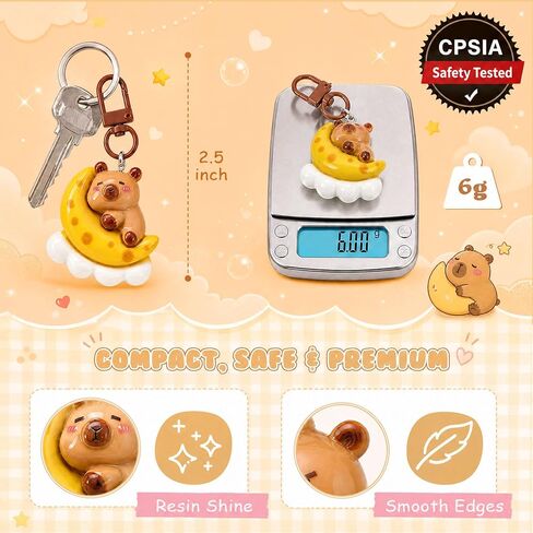 ACOCO 36 Pcs Capybara Keychains, Kawaii Capybara Keychains for Girls, Womens, 3D Molded Resin Animal Charms No Duplicates, Cute Capibara Bag Carms for Capybaras Lovers Gift Birthday Party Favor in Saudi Arabia