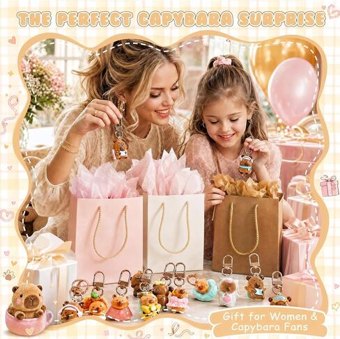ACOCO 36 Pcs Capybara Keychains, Kawaii Capybara Keychains for Girls, Womens, 3D Molded Resin Animal Charms No Duplicates, Cute Capibara Bag Carms for Capybaras Lovers Gift Birthday Party Favor in Saudi Arabia
