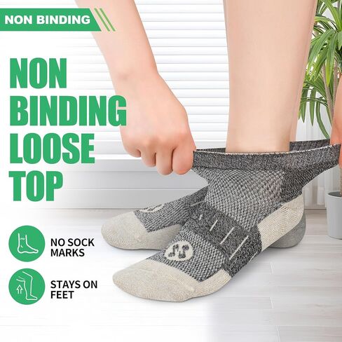 Nonlut Diabetic Socks for Men,6 Pairs Low Cut Neuropathy Mens Diabetic Socks 9-12/10-13(White+Grey+Black+Beige+Deep Grey+Dark Grey-Medium) in Saudi Arabia
