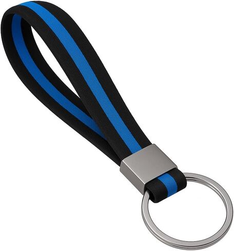 Police Thin Blue Line Decal Sticker Silicone Wristband Keychain - New in Saudi Arabia