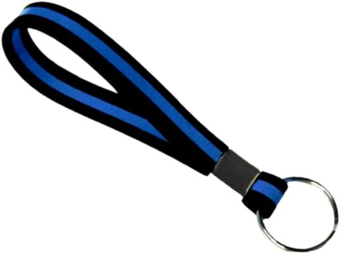 Police Thin Blue Line Decal Sticker Silicone Wristband Keychain - New in Saudi Arabia