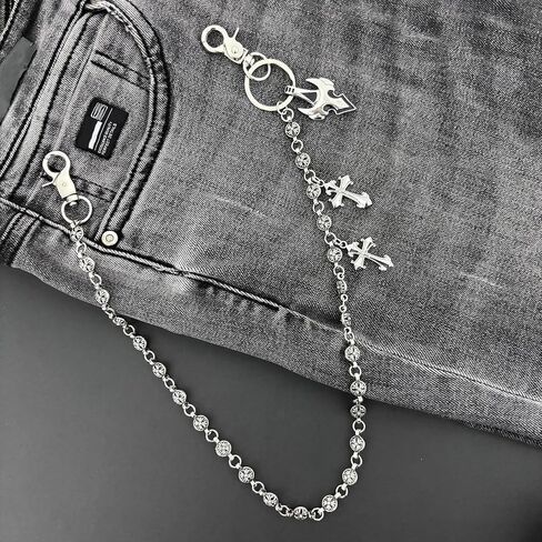 Wallet Chain - Pants Chain Belt Chain Cross Pocket Chains Hip Hop Punk Trousers Jeans Chains for Biker Chain Goth Clothing Accessories Key Wallet Chains for Men Women Easter Gifts in Kuwait