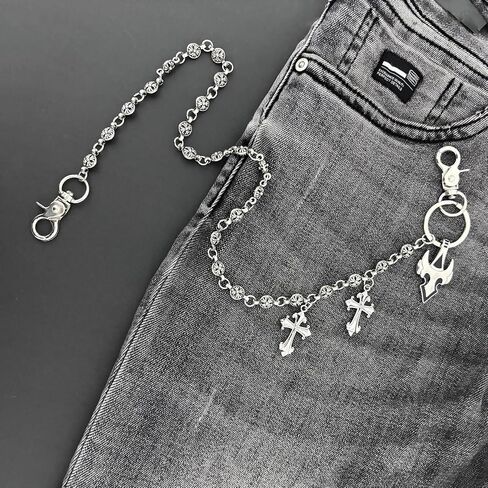 Wallet Chain - Pants Chain Belt Chain Cross Pocket Chains Hip Hop Punk Trousers Jeans Chains for Biker Chain Goth Clothing Accessories Key Wallet Chains for Men Women Easter Gifts in Kuwait