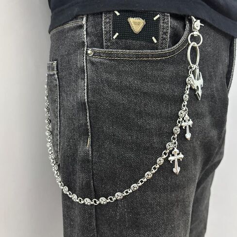 Wallet Chain - Pants Chain Belt Chain Cross Pocket Chains Hip Hop Punk Trousers Jeans Chains for Biker Chain Goth Clothing Accessories Key Wallet Chains for Men Women Easter Gifts in Kuwait