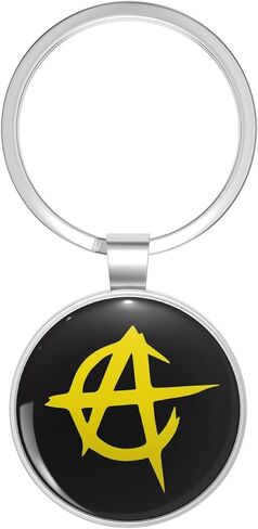 Libertarian Anarchy Capitalism Symbol flag Metal Double Sided Key Chain Keychain in Kuwait