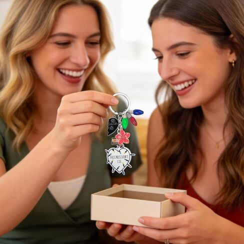 Matching Keychains for 2 Best Friends - Stranger Merch Gifts Keychain Set with Magnetic Half Heart That Connect, Stainless Steel Bestie Keychain, Friendship Gifts for Women Friends in Saudi Arabia