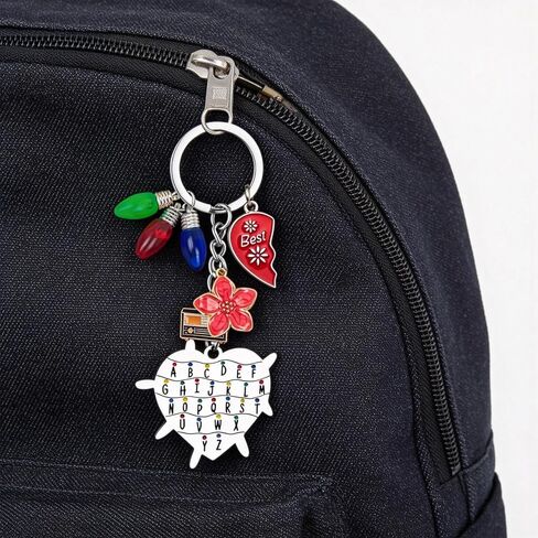 Matching Keychains for 2 Best Friends - Stranger Merch Gifts Keychain Set with Magnetic Half Heart That Connect, Stainless Steel Bestie Keychain, Friendship Gifts for Women Friends in Saudi Arabia