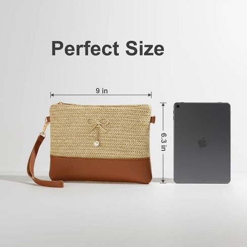 Straw Clutch Purses, Envelope Purse Wallet Woven Bag Summer Fashion Single-Shoulder Crossbody Beach Bags for Women in Saudi Arabia