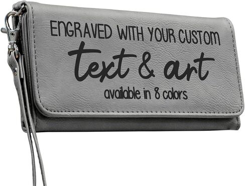 Customizable Wallet/Clutch - Include your Personalization - Text and Art - Offered In a Variety Of Colors (Rawhide) in Kuwait