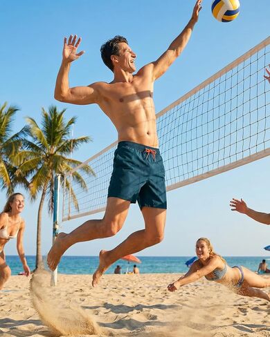Mens Swim Trunks 2 in 1 Men Board Shorts Quick Dry 5 Inch Swim Suits Beach Short with Compression Mesh Lining in Kuwait