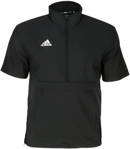 adidas Mens Coach Short Sleeve 14 Quarter Zip Athletic Outerwear Casual - Black in Kuwait