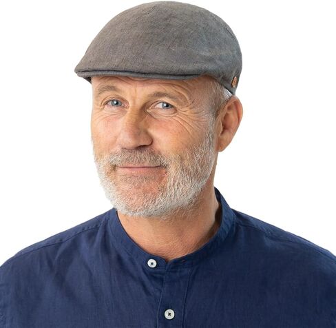 Mayser Sidney Linen Flat Cap Men - Made in The EU in Kuwait