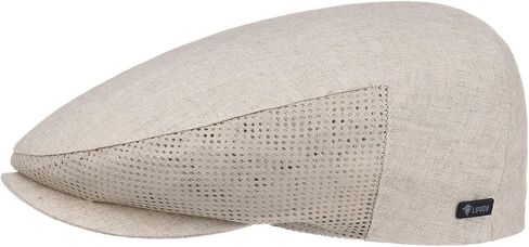 Lipodo Linen Flat Cap Men Peaked Cap 60% Cotton 40% Linen Made in Italy Mesh Inserts Summer Spring Summer in Kuwait