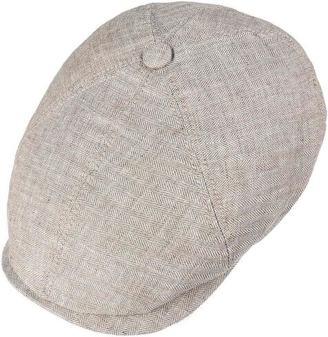Stetson Brooklin Linen Flat Cap Women/Men Beige 7 1/2-7 5/8 in Kuwait