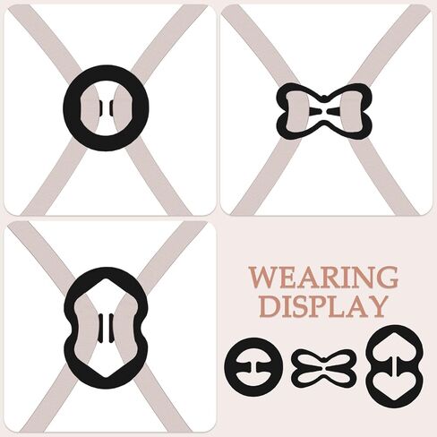 Bra Clips, 12-Pack (4 Butterfly, 4 Round, 4 Racerback), Anti-Slip Plastic Clips for Hidden Bra Straps in Kuwait
